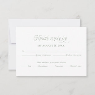 Carte de réponse élégante de RSVP de mariage minim