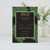 Carte de réponse élégante et chic pour menu de mar (Debout devant)