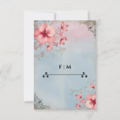 Carte de réponse élégante et florale rustique vint (Dos)