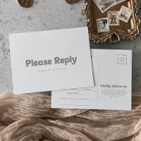 Carte de réponse élégante et formelle pour menu mi