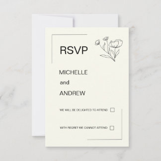 Carte de réponse élégante et minimaliste RSVP