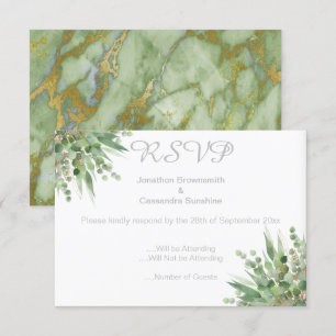 CARTE DE RÉPONSE ÉLÉGANTE ET SIMPLE EN EUCALYPTUS 