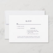 Carte de réponse élégante et simple pour mariage e (Devant)