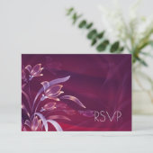 Carte de réponse élégante florale | Design argent (Debout devant)
