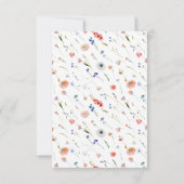 Carte de réponse élégante florale pour mariage (Dos)
