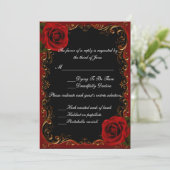 Carte de réponse élégante Goth Red Roses (Debout devant)