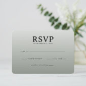Carte de réponse élégante grise RSVP (Debout devant)