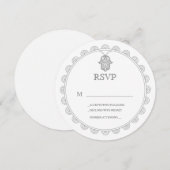 Carte de réponse élégante Hamsa pour un mariage ro (Devant / Derrière)