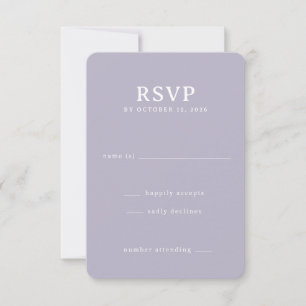 Carte de réponse élégante lavande RSVP