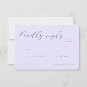 Carte de réponse élégante lavande RSVP