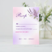 Carte de réponse élégante lavande violette RSVP (Debout devant)