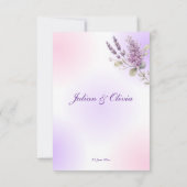 Carte de réponse élégante lavande violette RSVP (Dos)