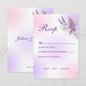 Carte de réponse élégante lavande violette RSVP (Devant / Derrière)