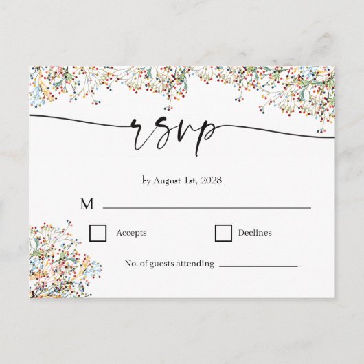 Carte de réponse élégante minimale (Devant)