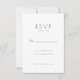 Carte de réponse élégante noire RSVP