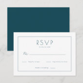 Carte de réponse élégante noire RSVP (Devant / Derrière)