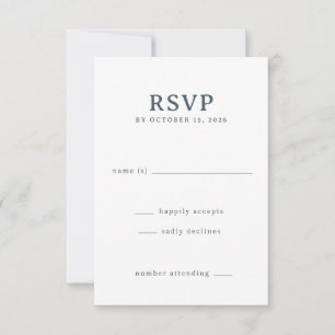 Carte de réponse élégante noire RSVP