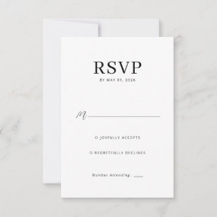 Carte de réponse élégante noire RSVP