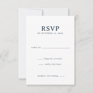 Carte de réponse élégante noire RSVP