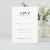Carte de réponse élégante noire RSVP (Debout devant)