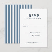 Carte de réponse élégante noire RSVP (Devant / Derrière)