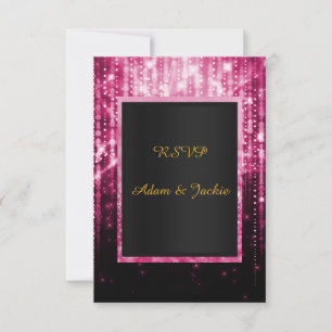 CARTE DE RÉPONSE ÉLÉGANTE PAILLETÉE PINK RSVP