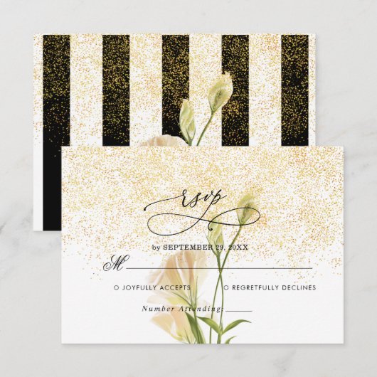 Carte de réponse élégante pour mariage (Devant / Derrière)