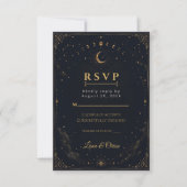 Carte de réponse élégante pour mariage céleste de (Devant)