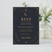 Carte de réponse élégante pour mariage céleste de (Debout devant)