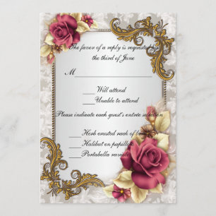 Carte de réponse élégante Red Roses