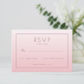 Carte de réponse élégante rose (Debout devant)