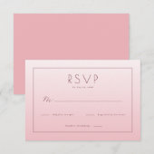 Carte de réponse élégante rose (Devant / Derrière)