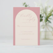 Carte de réponse élégante rose (Debout devant)