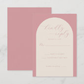 Carte de réponse élégante rose (Devant / Derrière)