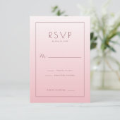 Carte de réponse élégante rose (Debout devant)