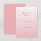 Carte de réponse élégante rose (Devant / Derrière)