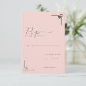 Carte de réponse élégante rose (Debout devant)