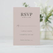 Carte de réponse élégante rose (Debout devant)