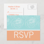 Carte de réponse élégante Rose Raving (Devant / Derrière)