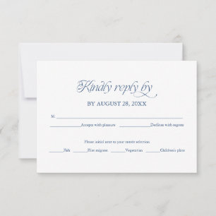Carte de réponse élégante RSVP pour mariage minima