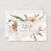 Carte de réponse Élégante Rustique Bohème Florale  (Devant)
