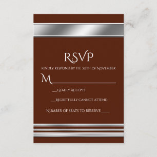Carte de réponse élégante Silver Platinum Shine -