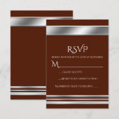 Carte de réponse élégante Silver Platinum Shine -  (Devant / Derrière)