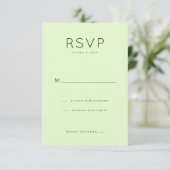 Carte de réponse élégante vert pastel (Debout devant)