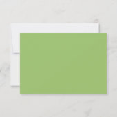 Carte de réponse élégante vert pastel (Dos)