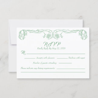 Carte de réponse élégante vintage – Filigrane de r