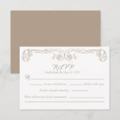 Carte de réponse Élégante Vintage – Filigrane de r (Devant / Derrière)