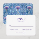 Carte de réponse élégante violette RSVP (Devant / Derrière)