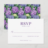 Carte de réponse élégante violette RSVP (Devant / Derrière)