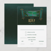 Carte de réponse émeraude à la torah verte en mosa (Devant / Derrière)